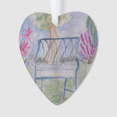 Summer Garden Bench Acrylic Ornament (Vorderseite)