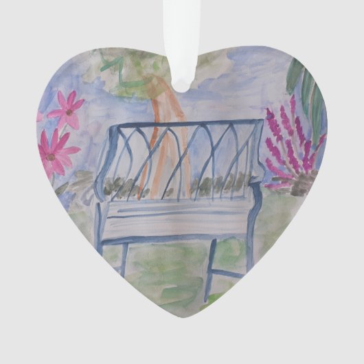 Summer Garden Bench Acrylic Ornament (Vorderseite)