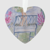 Summer Garden Bench Acrylic Ornament (Rückseite)