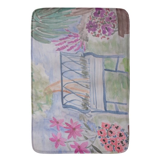 Summer Garden Bench Badematte (Vorderseite Vertikal)