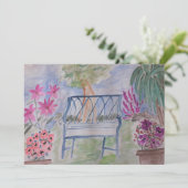 Summer Garden Bench Flat Karte (Stehend Vorderseite)