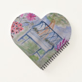 Summer Garden Bench Heart Notebook Notizblock (Rückseite)