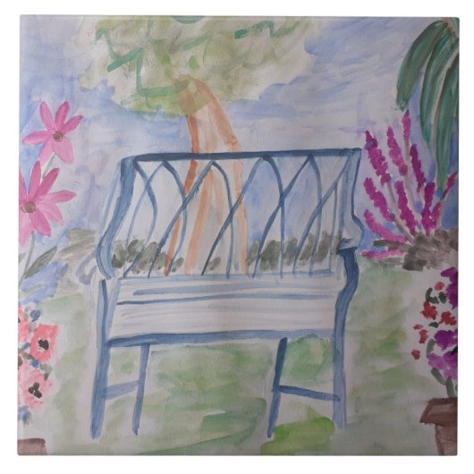 Summer Garden Bench Keramik Fliese (Vorderseite)