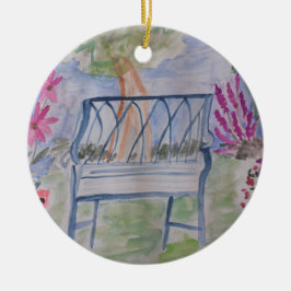 Summer Garden Bench Keramik Ornament