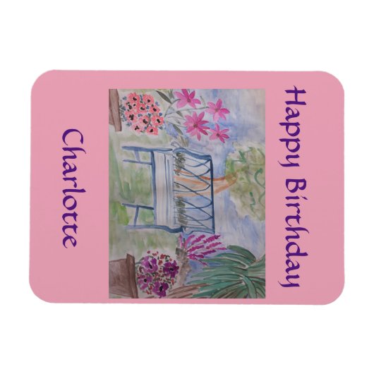 Summer Garden Bench Magnet (Horizontal)