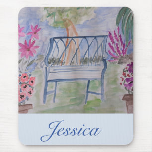 Summer Garden Bench Mousepad