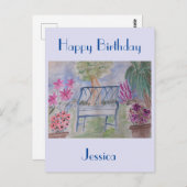 Summer Garden Bench Postkarte (Vorne/Hinten)