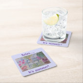 Summer Garden Bench Rechteckiger Pappuntersetzer (Vor Ort)