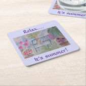 Summer Garden Bench Rechteckiger Pappuntersetzer (angewinkelt)