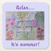 Summer Garden Bench Rechteckiger Pappuntersetzer (Vorderseite)