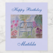 Summer Garden Bench Weinetikett (Einzelnes Label)