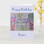 Summer Garden Benz Geburtstagskarte Karte (Gelbe Blume)