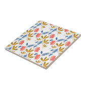 Summer Garden Blue Yellow Coral Florals Fliese (Seite)