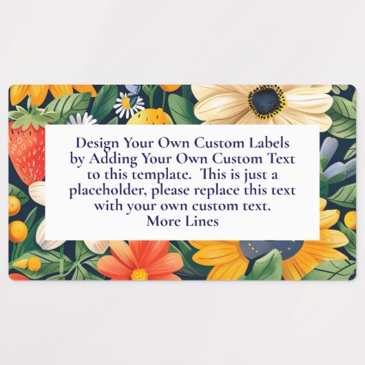 Summer Garden Blume Erdbeeren Custom Etiketten (Design 1)