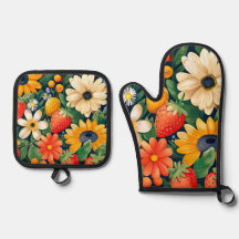 Summer Garden Blume Erdbeeren Muster