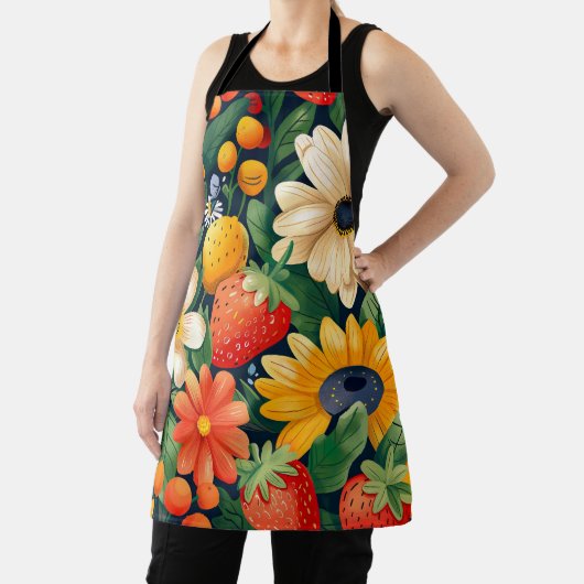 Summer Garden Blume Erdbeeren Muster Schürze (InSitu)