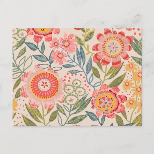 Summer Garden Bold Blooms Postkarte (Vorderseite)