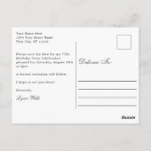 Summer Garden Floral 75. Geburtstag Save the Date Postkarte (Rückseite)