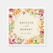 Summer Garden Floral Elegante Hochzeit Serviette (Vorderseite)