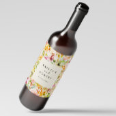 Summer Garden Floral Elegante Hochzeit Weinetikett