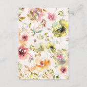 Summer Garden Floral Hochzeitssicherheitsmaßnahmen Begleitkarte (Rückseite)