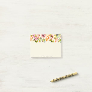 Summer Garden Floral Monogram Post-it Klebezettel