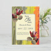 Summer Garden Floral Tulip Rett-The-Date Einladung (Stehend Vorderseite)