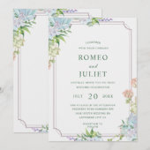 Summer Garden Floral Wedding Einladung (Vorne/Hinten)