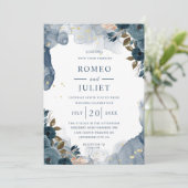 Summer Garden Floral Wedding Einladung (Stehend Vorderseite)