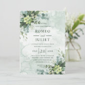 Summer Garden Floral Wedding Einladung (Stehend Vorderseite)