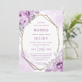 Summer Garden Floral Wedding Einladung (Stehend Vorderseite)