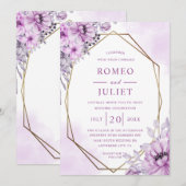 Summer Garden Floral Wedding Einladung (Vorne/Hinten)