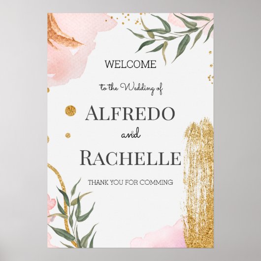 Summer Garden Floral Wedding Poster (Vorne)