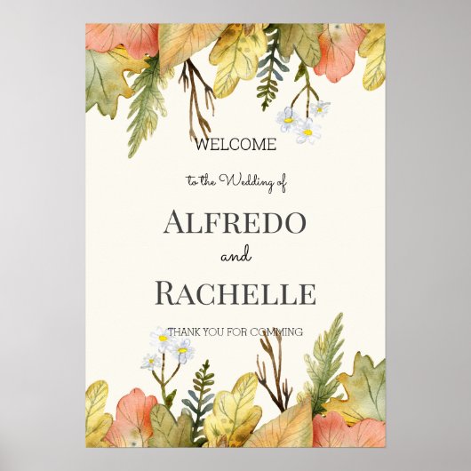 Summer Garden Floral Wedding Poster (Vorne)