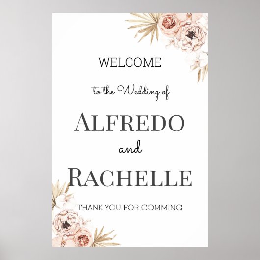 Summer Garden Floral Wedding Poster (Vorne)