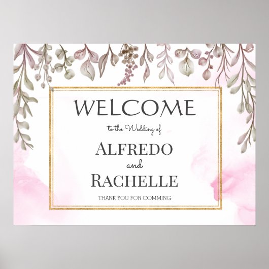 Summer Garden Floral Wedding Poster (Vorne)