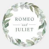 Summer Garden Floral Wedding Runder Aufkleber (Vorderseite)