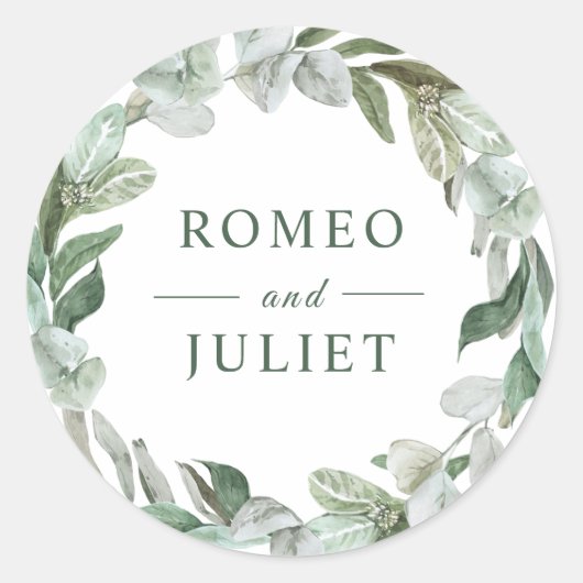 Summer Garden Floral Wedding Runder Aufkleber (Vorderseite)