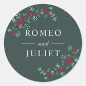 Summer Garden Floral Wedding Runder Aufkleber (Vorderseite)