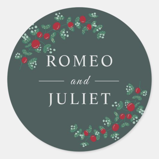 Summer Garden Floral Wedding Runder Aufkleber (Vorderseite)