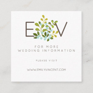 Summer Garden Floral Wedding Suite Website einfüge Begleitkarte