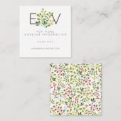 Summer Garden Floral Wedding Suite Website einfüge Begleitkarte (Vorne/Hinten)