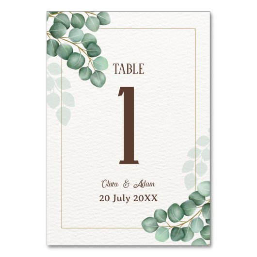 Summer Garden Floral Wedding Tischnummer (Vorderseite)