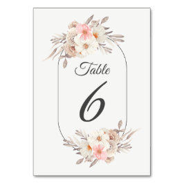 Summer Garden Floral Wedding Tischnummer