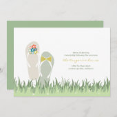 Summer Garden Grass Blume Flip Flops Hochzeit Einladung (Vorne/Hinten)