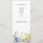 Summer Garden Hochzeit Zeremonie Einfaches Program Programm (Rückseite)