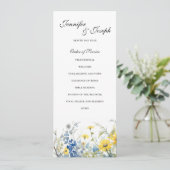 Summer Garden Hochzeit Zeremonie Einfaches Program Programm (Stehend Vorderseite)