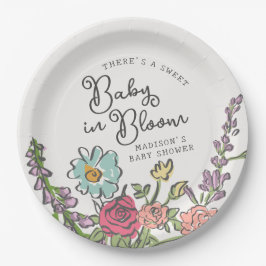 Summer Garden Party Bright Floral Baby Dusche Pappteller