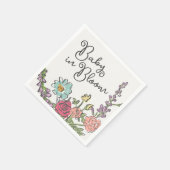 Summer Garden Party Bright Floral Baby Dusche Serviette (Ecke)