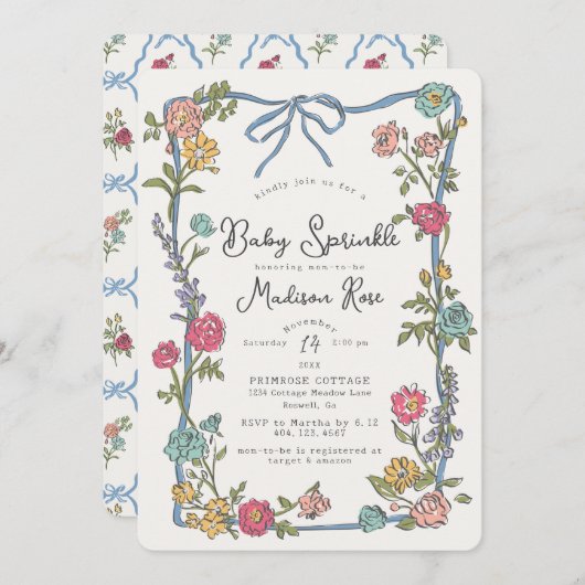 Summer Garden Party Bright Floral Baby Sprinkle (Vorne/Hinten)